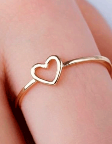 Anillo corazón hecho a mano en Oro 18K