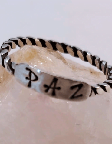 Anillo PAZ hecho a mano en Plata 950