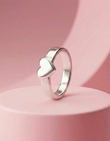 Anillo Corazón superpuesto hecho a mano en Plata 950