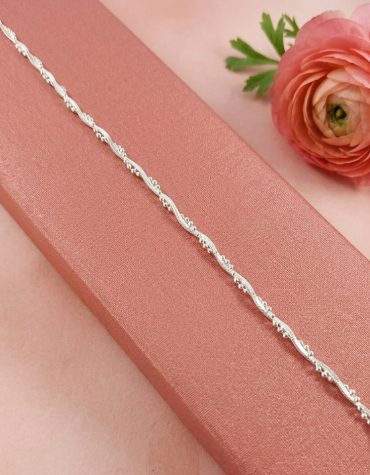 Pulsera Doble Entrelazada de Plata 925 con Mini Esferas