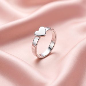 Anillo Corazón Superpuesto en Plata 950 hecho a mano