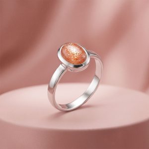 Anillo hecho a mano en Plata 950 con Piedra del Sol a pedido