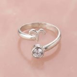 Anillo Signo Zodiacal en Plata 950 con Zirconia hecho a mano