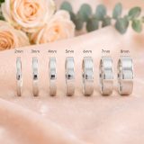 Par de alianzas de boda plano tipo cinta en Plata 950 hechas a mano bajo pedido