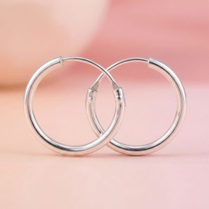 Aros pequeños de 16 mm en Plata 950 de alta pureza