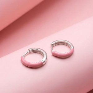 Aros de Plata Rosa en Plata 925