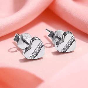 Caravanas Corazón Minis en Plata 925 con acabado pulido espejo