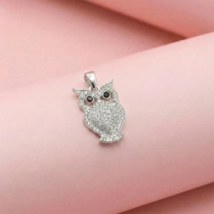Colgante Búho en Plata 925 con zirconias brillantes