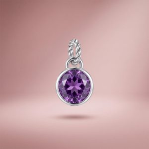 Colgante Punto de Luz hecho a mano en Plata 950 con amatista natural facetada bajo pedido