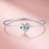Esclava Corazón en Plata 950 personalizada hecha a mano bajo pedido