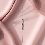 Pulsera en cadena de Plata 925 con barra central de zirconias de colores engarzadas