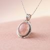 Colgante de Plata 950 y Cuarzo Rosa.