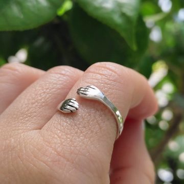 Anillo Abrazo Plata 950